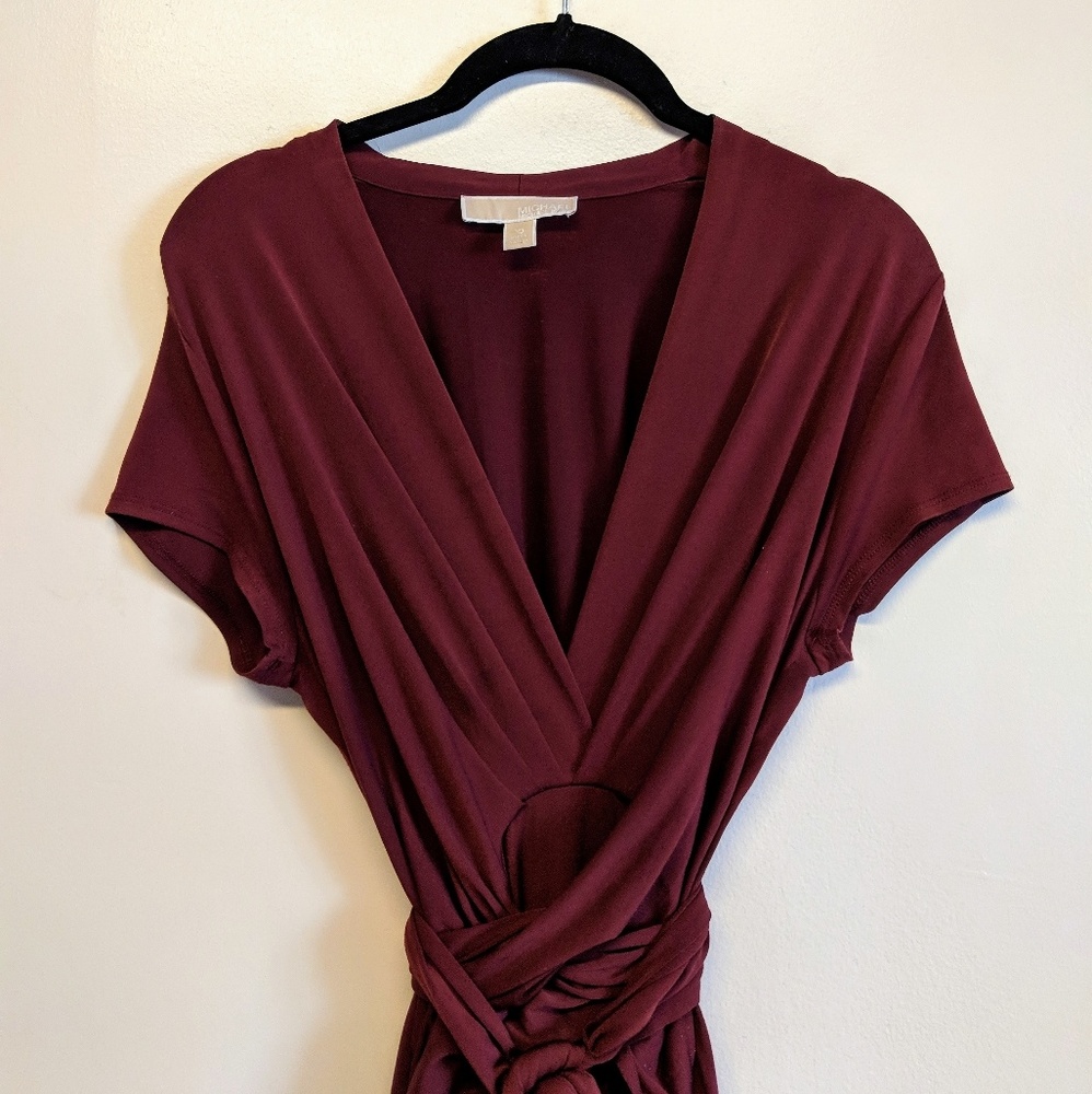 Michael Kors Merlot Maxi Wrap-Style Dress
